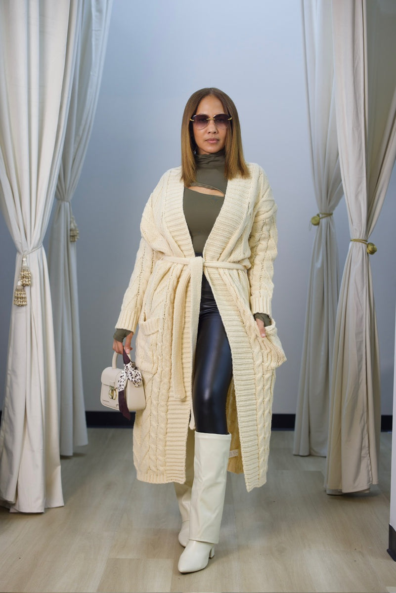 Cable Knit Cardigan - Cream (39) – Lexinfifth