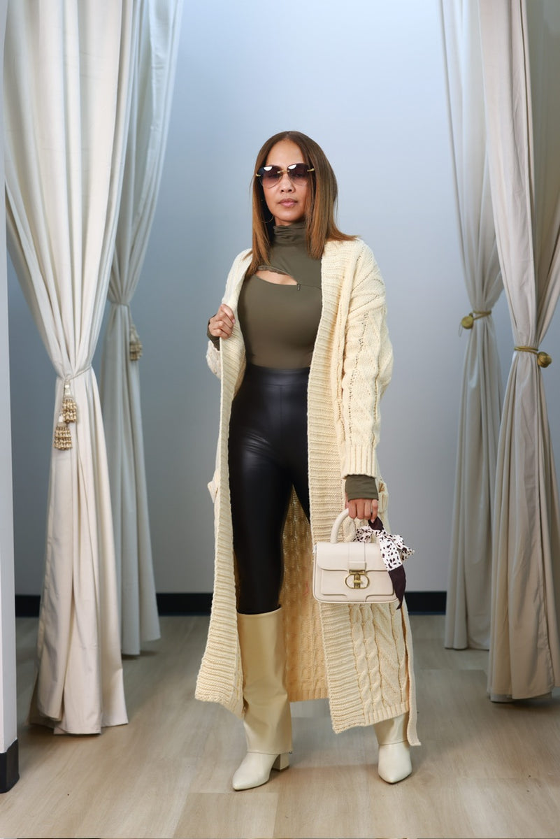 Cable Knit Cardigan - Cream (39) – Lexinfifth