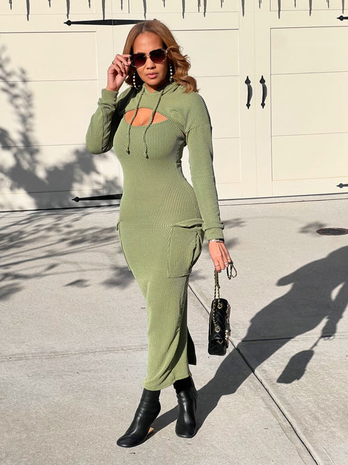 Jolie Dress - Olive (001)