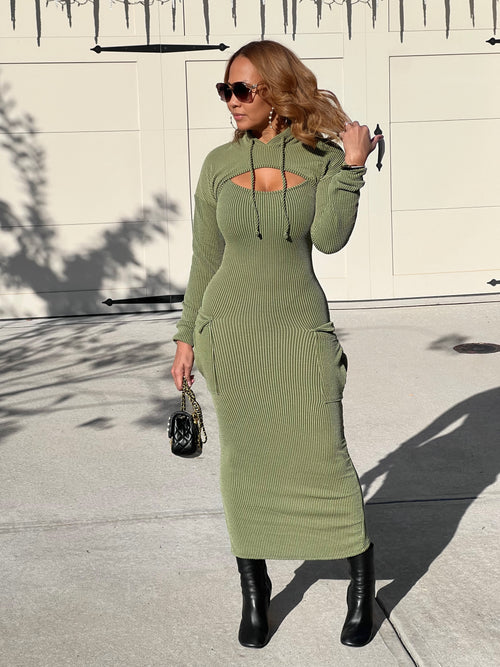 Jolie Dress - Olive (001)