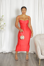 Imani Midi Dress - Red (S11)