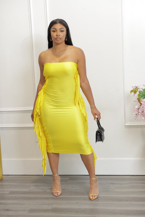 Shake It Midi Dress - Yellow (S1)