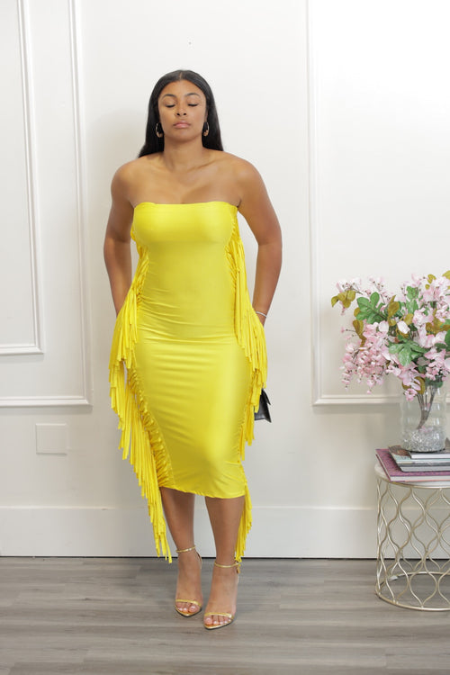 Shake It Midi Dress - Yellow (S1)