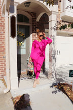 V Neck Lazy Days Pant Set (021)