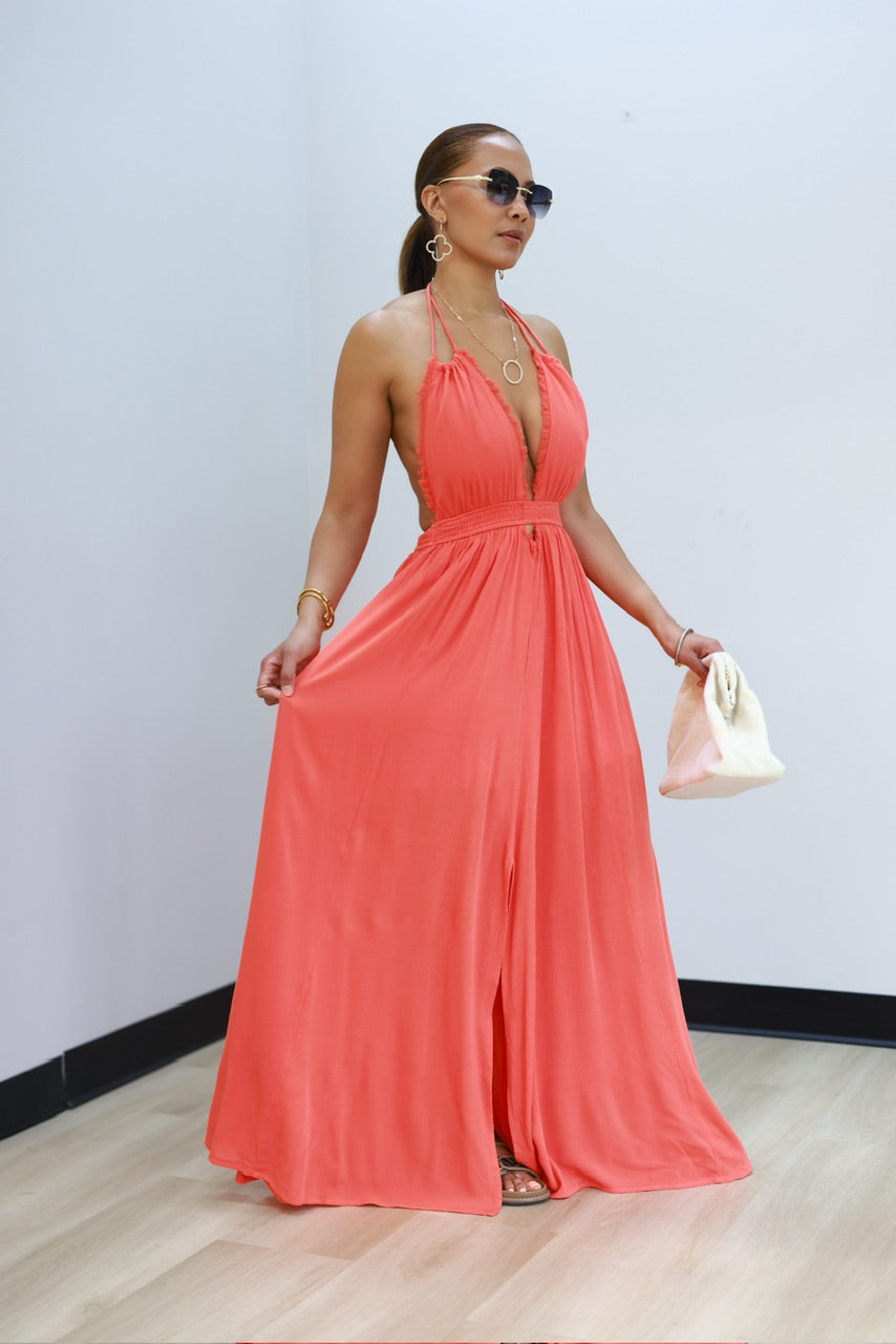 Katie Maxi Dress - Coral (13)