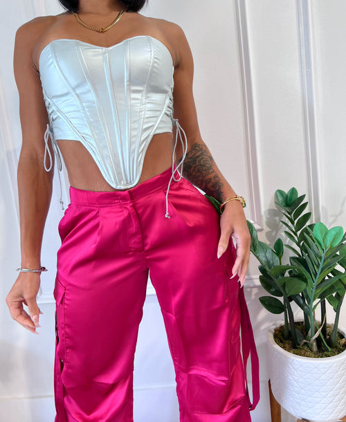 Hello Barbs Cargo Pants - Fuchsia (F1)