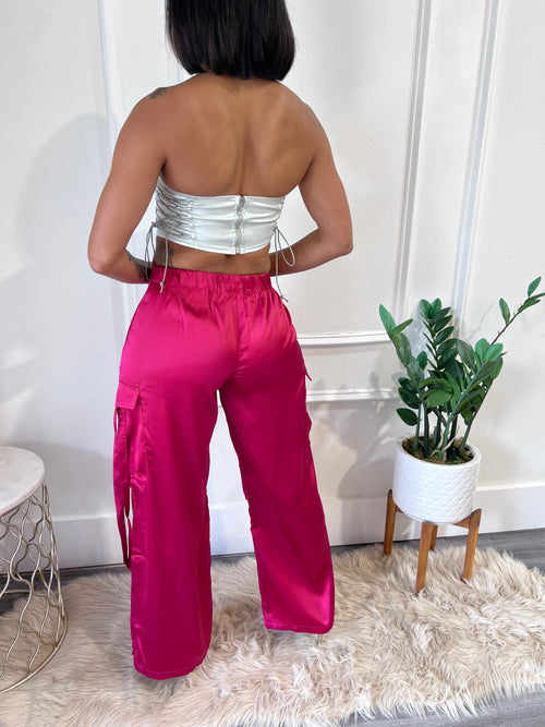 Hello Barbs Cargo Pants - Fuchsia (F1)