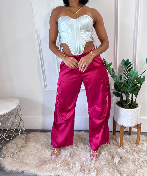 Hello Barbs Cargo Pants - Fuchsia (036)