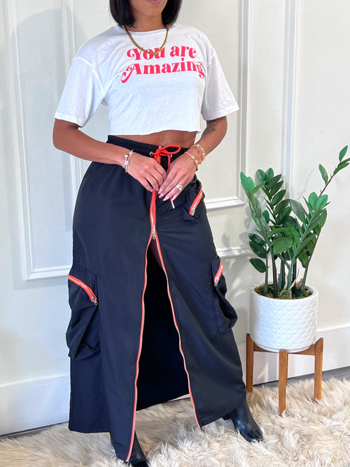 Mayson Cargo Skirt - Black (028)