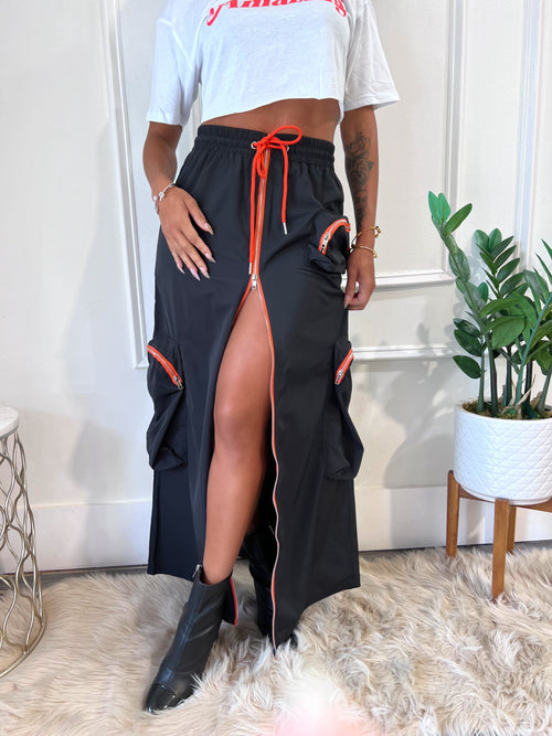 Mayson Cargo Skirt - Black (028)