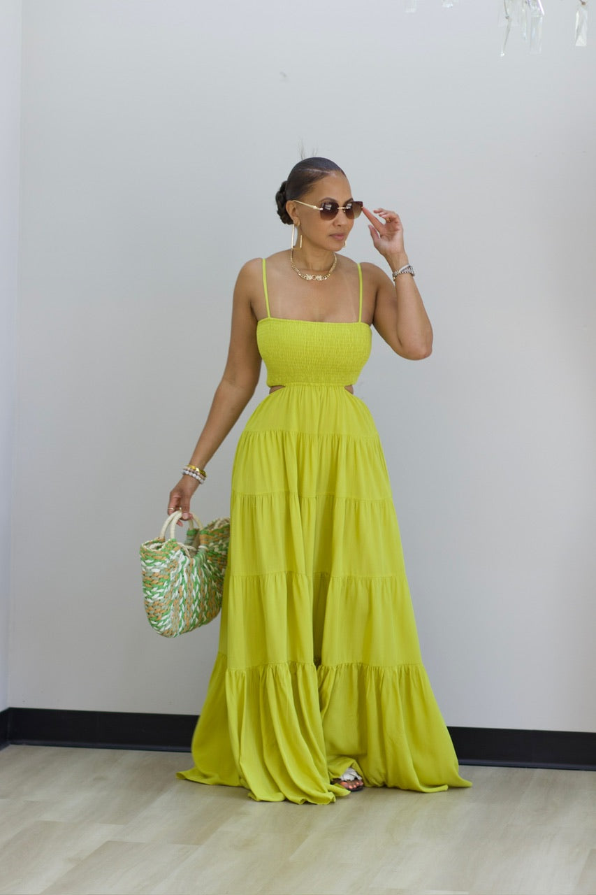 Bebe Maxi Dress - Lime (F)