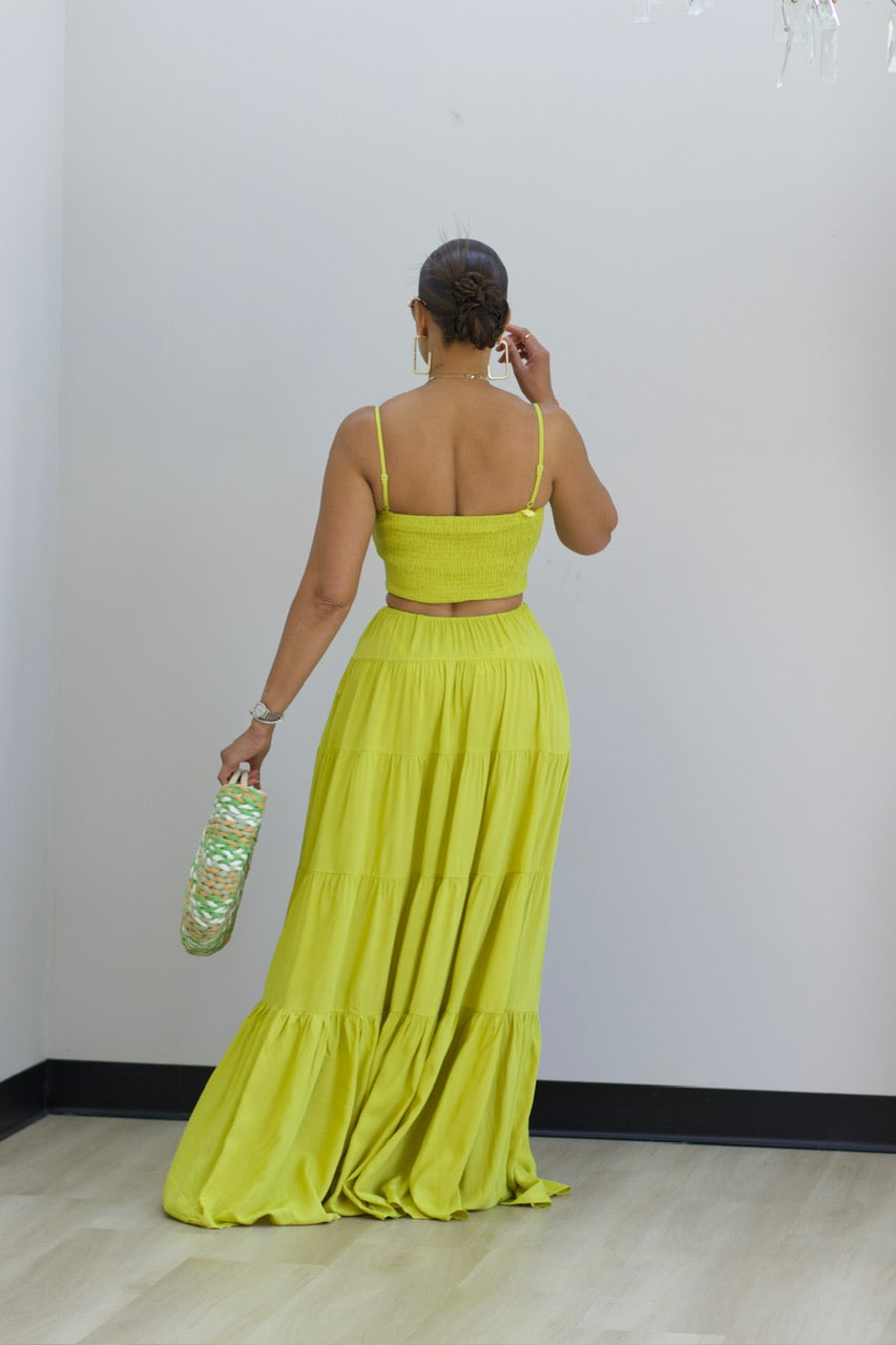 Bebe Maxi Dress - Lime (F)