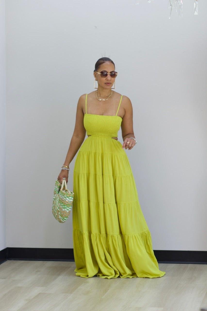Bebe Maxi Dress - Lime (F)
