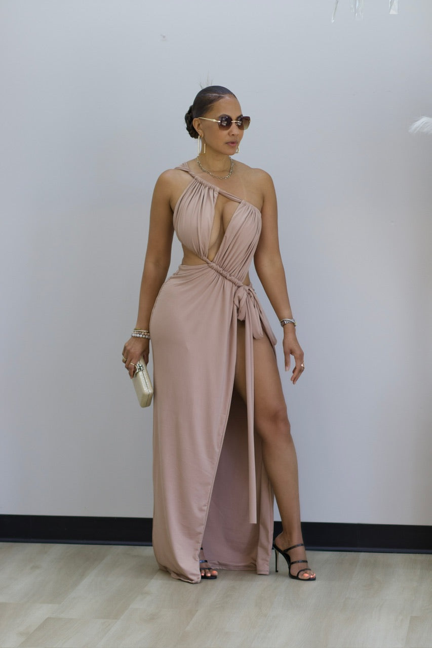 Monaco Maxi Dress - Nude (32)