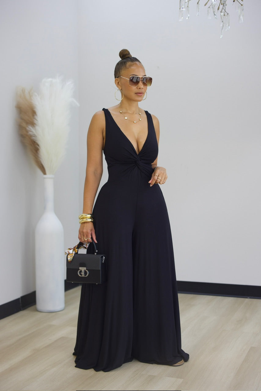 Twist And Turn Jumpsuit - Black (F)