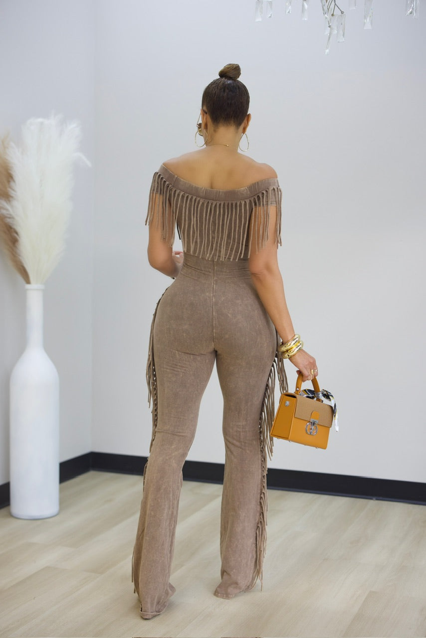 Always On The Fringe Jumper - Brown (36)