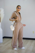 Around The Way Jumpsuit- Khaki (F)