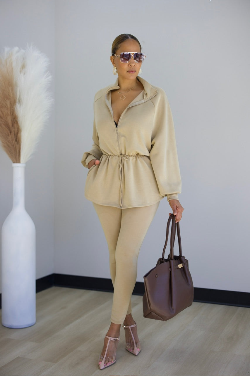Alexia Pant Set - Khaki