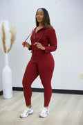 Elevate Knit Pant Set - Burgundy (41)