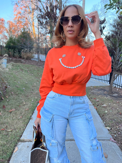Always Smiling Sweatshirt - Orange (027)