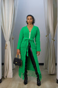 Kai Fringe Cardigan - Green (F)
