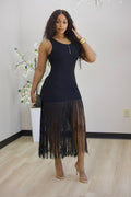 Angelique Fringe Dress - Black (33)