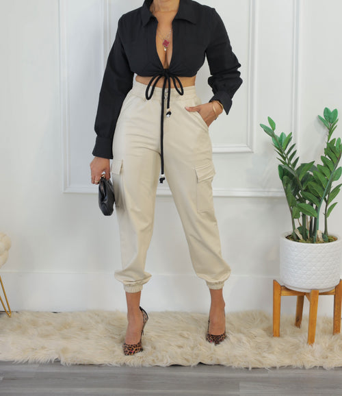 Roped In Blouse -Black (007)
