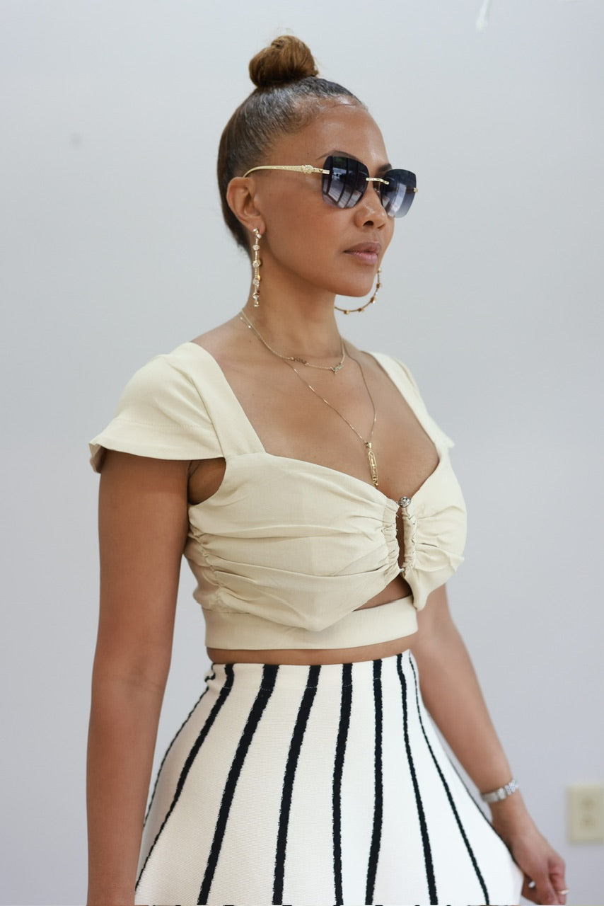 Hey Sweetheart Crop - Khaki