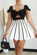 Torin Stripe Skirt - White (F)
