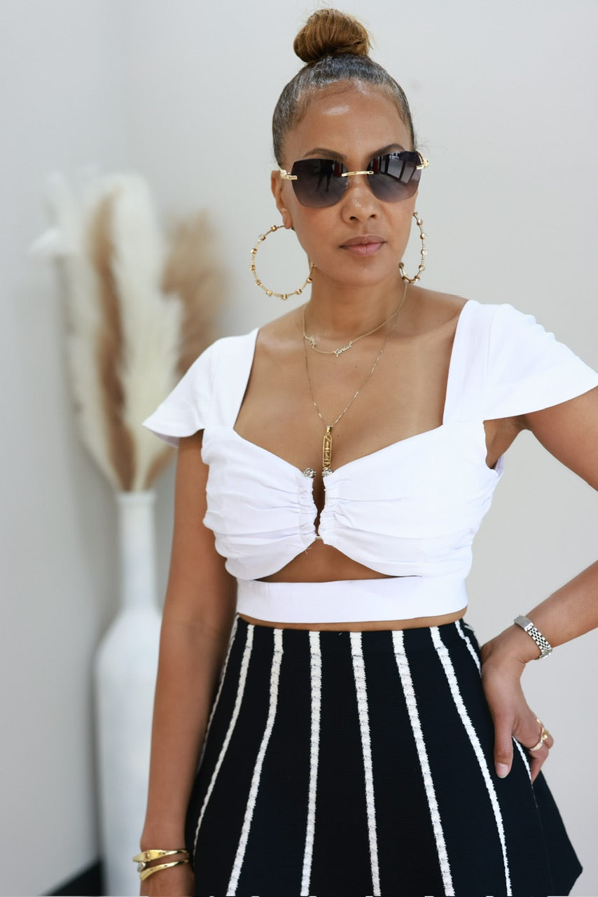 Hey Sweetheart Crop - White