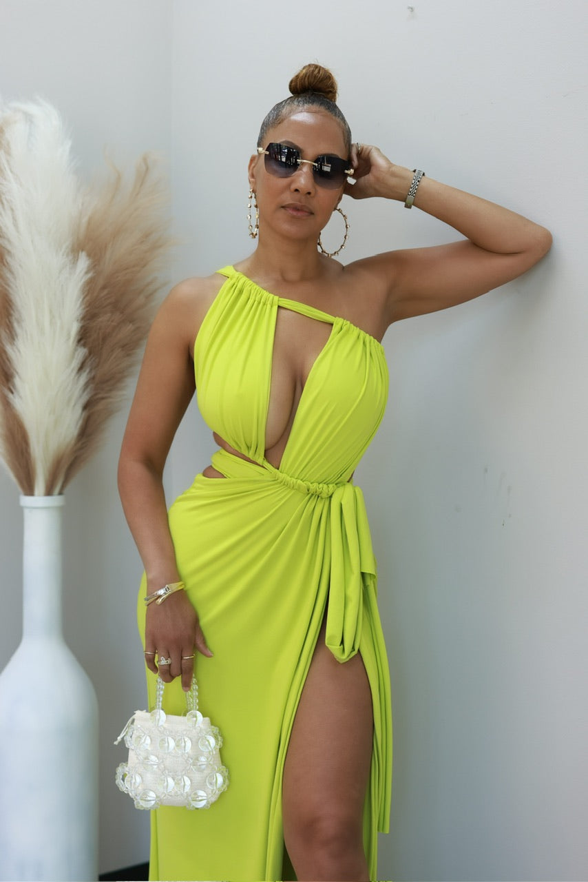 Monaco Maxi Dress - Lime