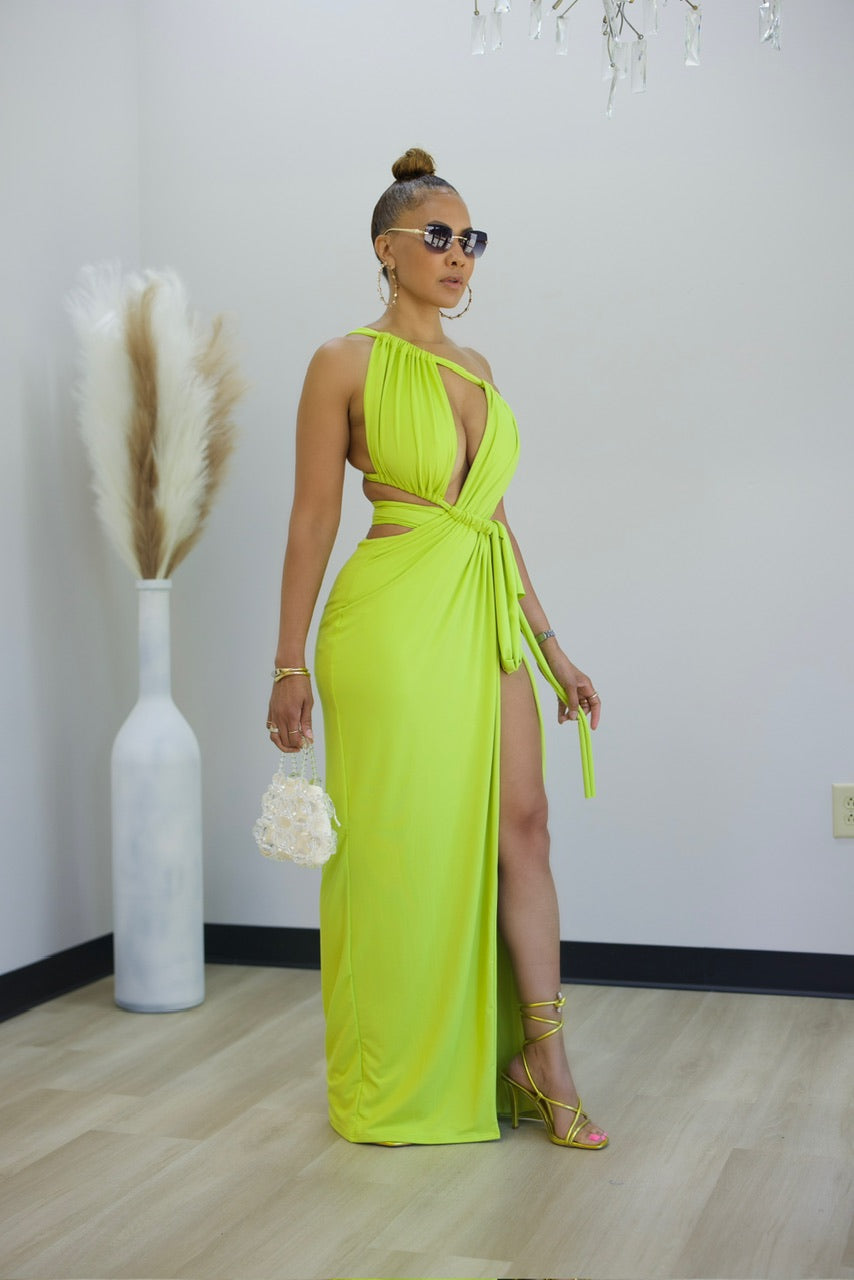Monaco Maxi Dress - Lime
