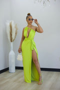 Monaco Maxi Dress - Lime (04)