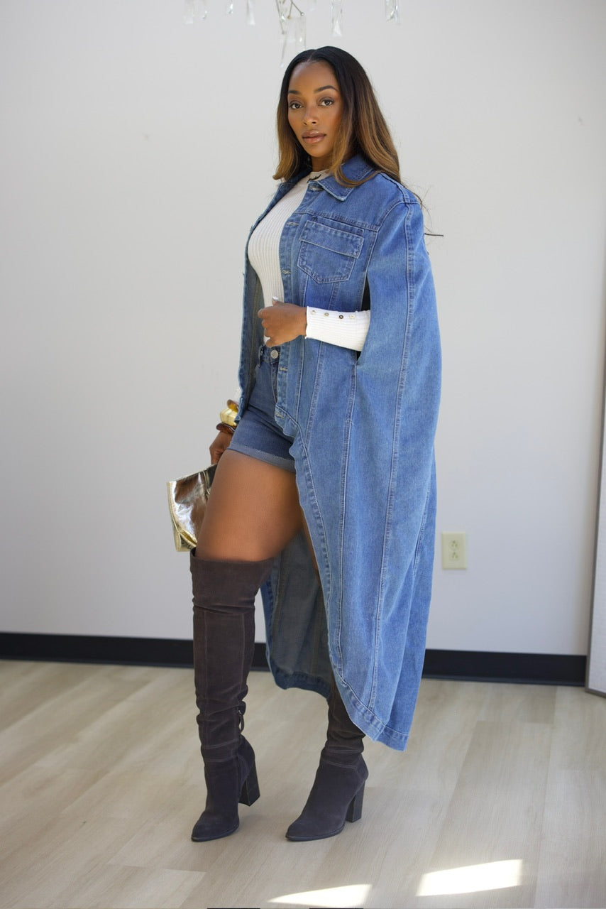 Amina Denim Cape