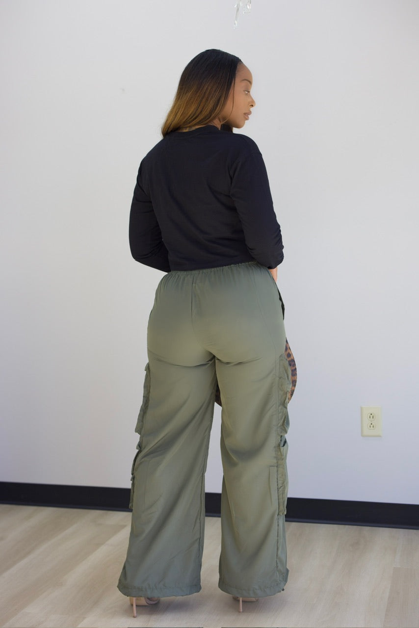 Ronnie Nylon Pants - Olive (24)