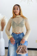 Katya Beaded Top - Nude