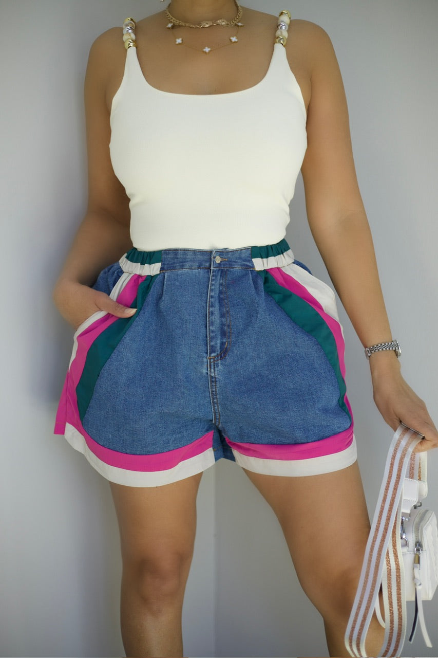 Josie Stripe Shorts - Pink (F)