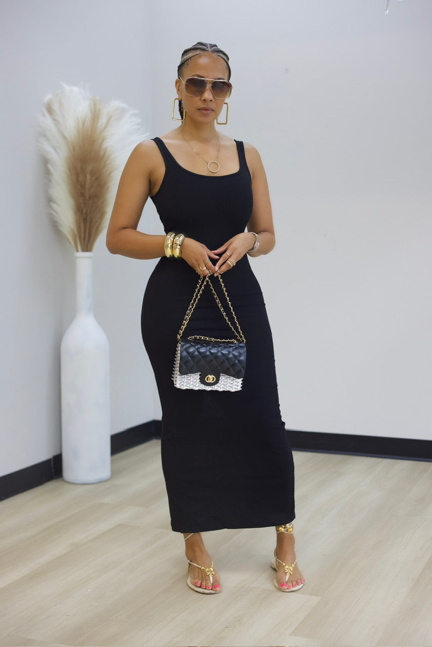 Jess Midi Dress - Black (F)