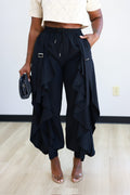 Gigi Ruffle Pants - Black