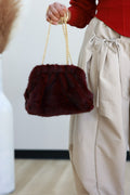 Nyla Fur Bag - Burgundy