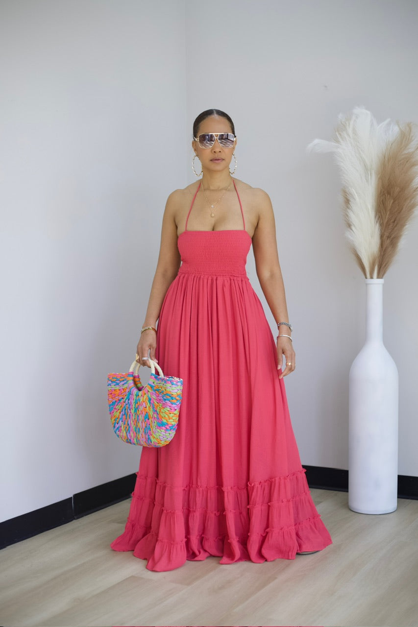 Chloe Maxi Dress - Coral (02)