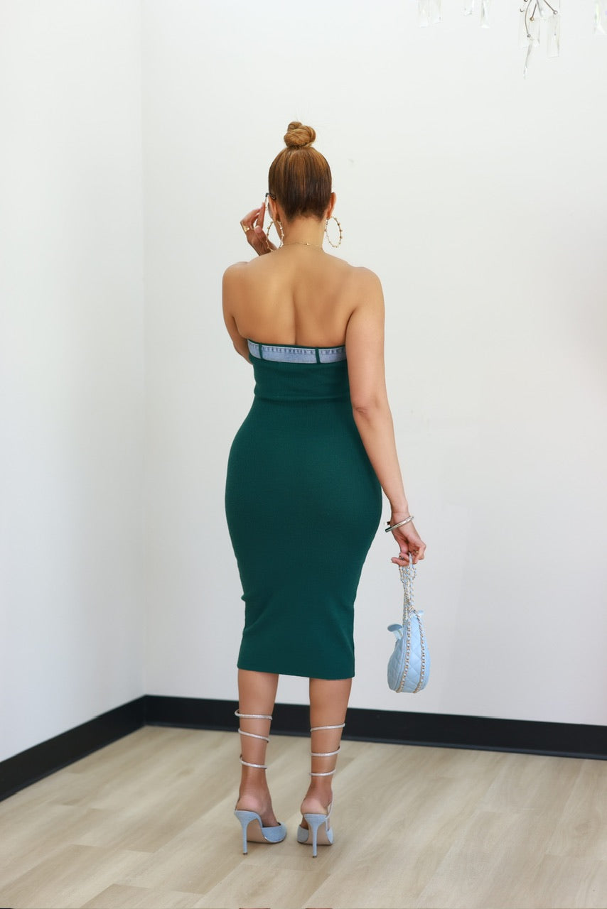 Demi Midi Dress - Olive (38)