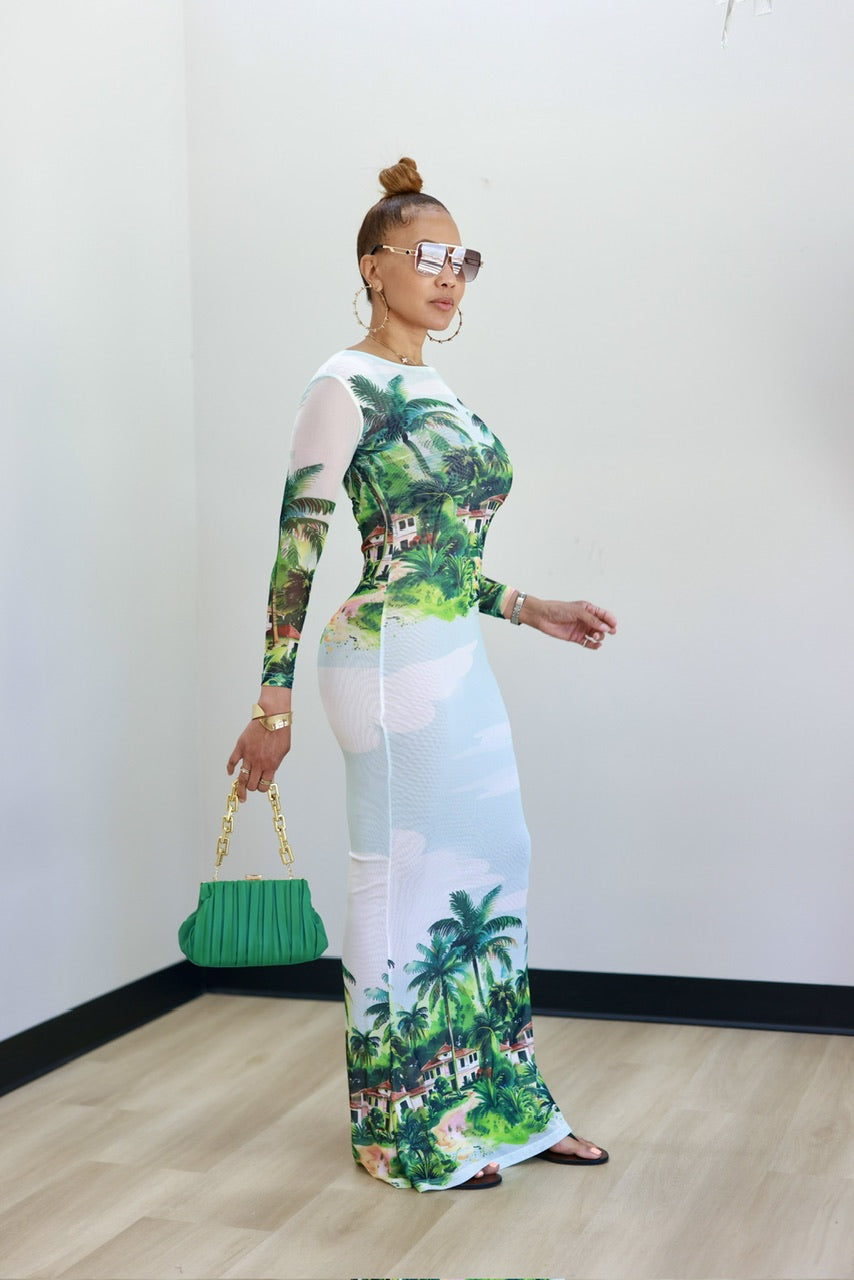 Rain Forest Maxi Dress - Green (34)
