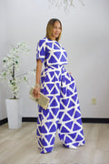 Abstract Art Pant Set - Blue (18)