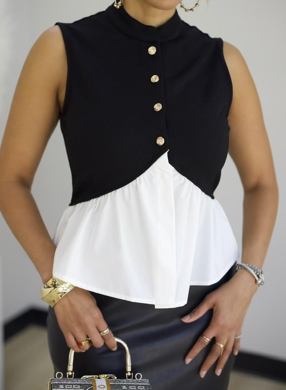 Madison Peplum Top (F)