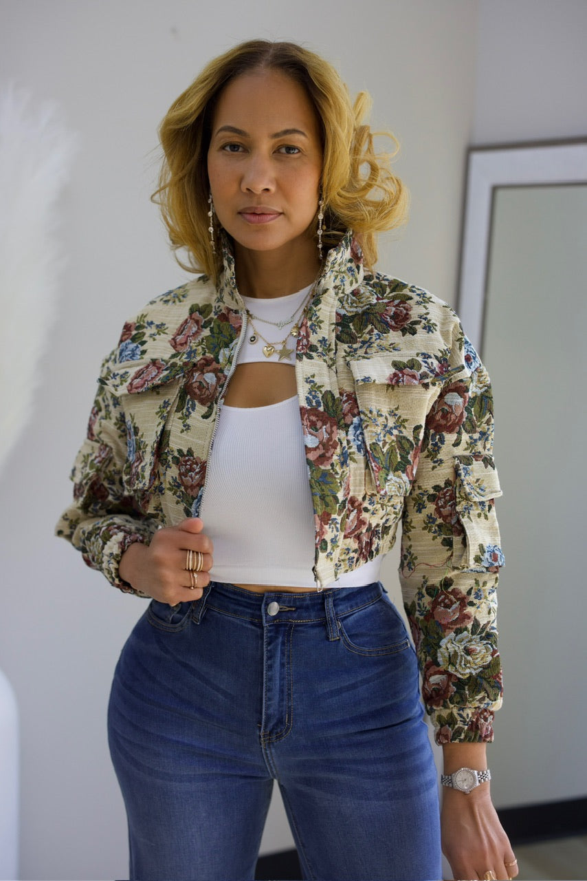 Leif Crop Jacket - Cream
