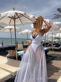 Blanco Sheer Maxi Skirt