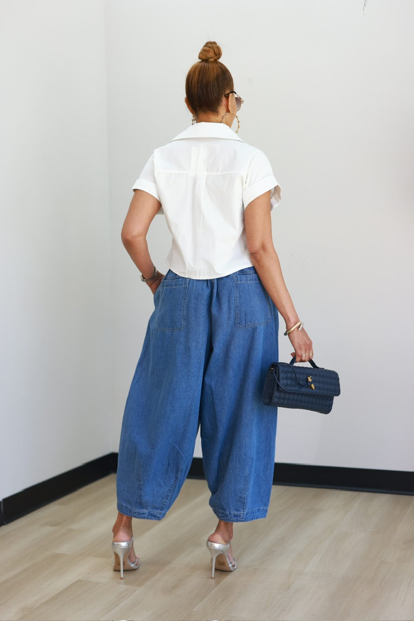 Alysa Crop Shirt - White (F)