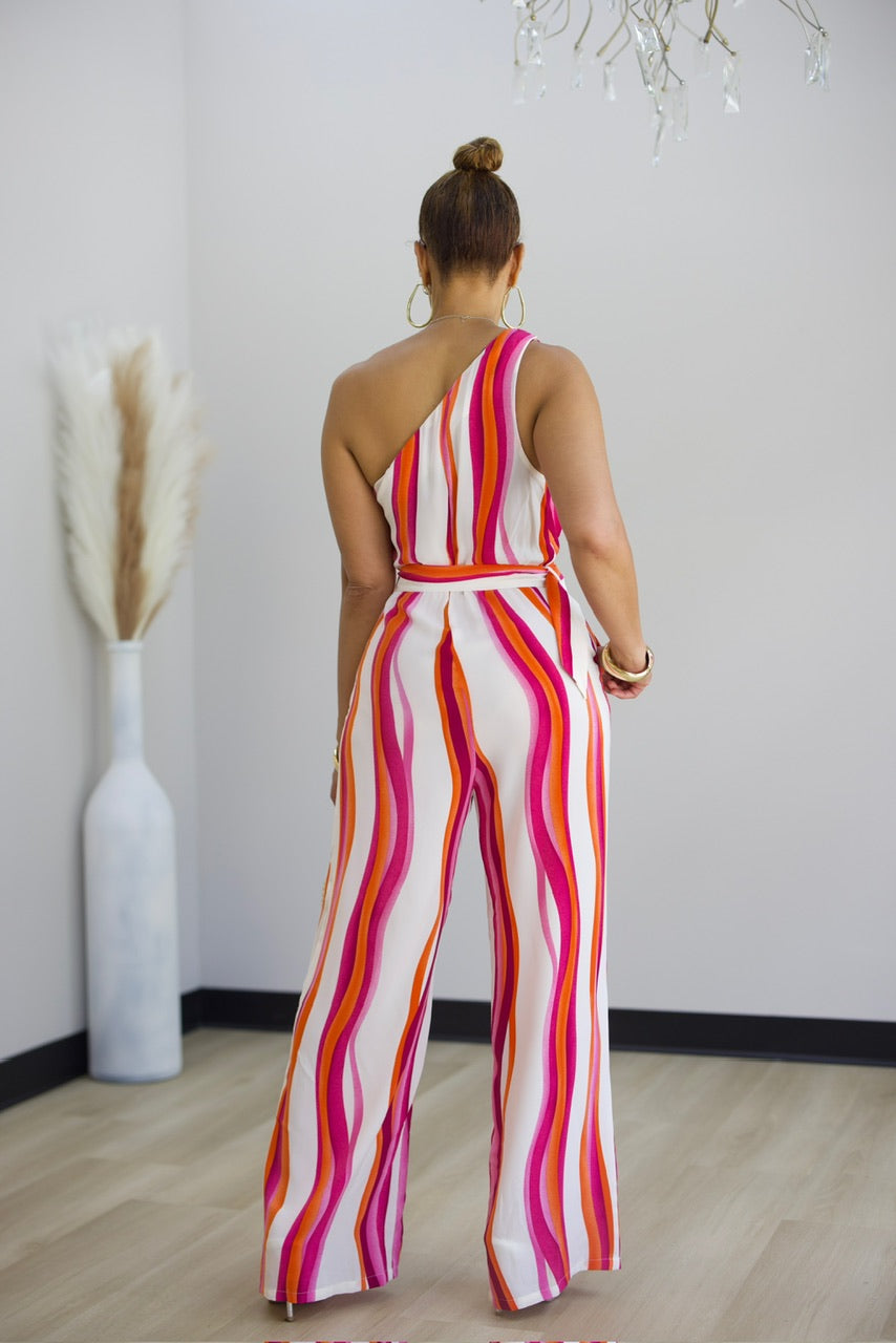Rosa One Shoulder Jumpsuit  - Pink (30)