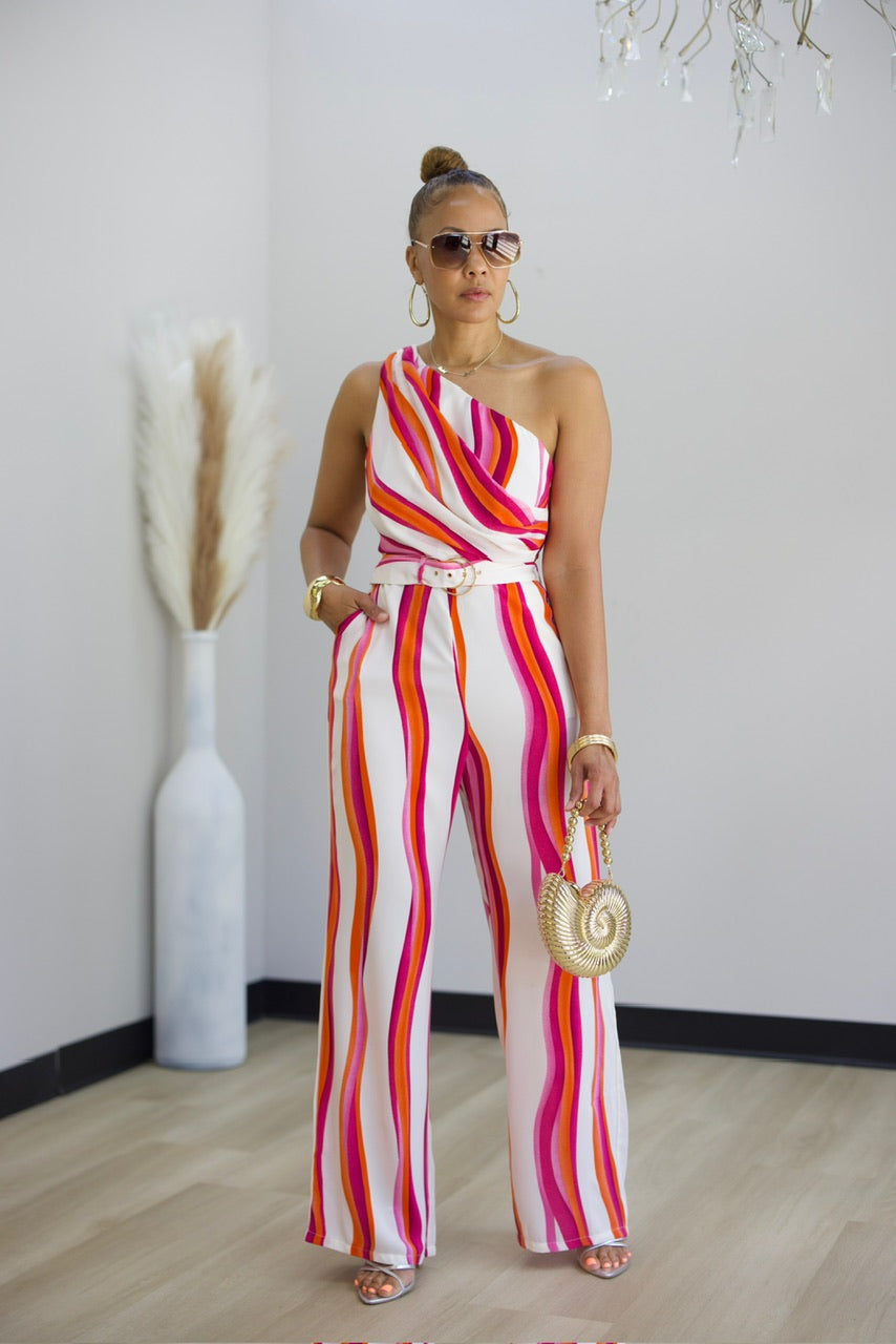 Rosa One Shoulder Jumpsuit  - Pink (30)